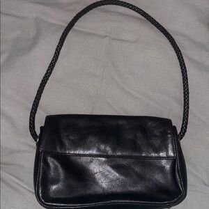 Apostrophe Black Leather Shoulder Bag Y2K